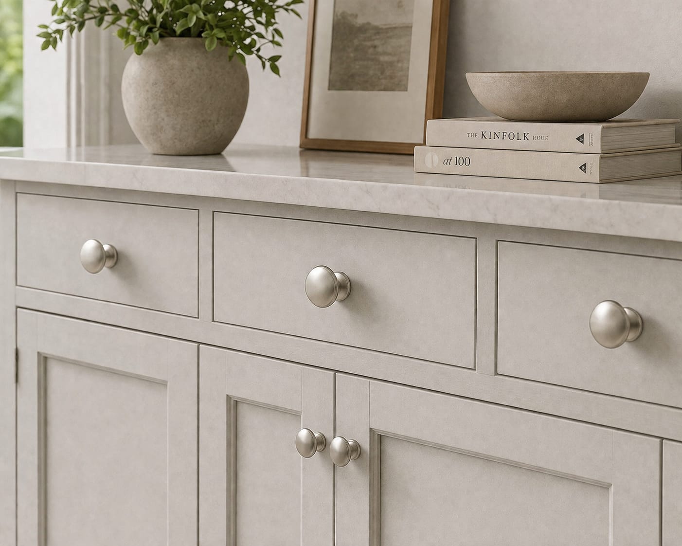 Grey mushroom cabinet knob